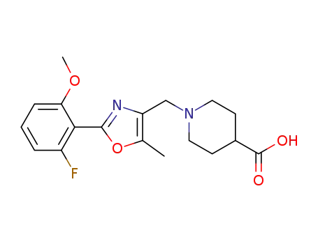 1-((2-(2-fluoro-6-methoxyphenyl)-5-methyloxazol-4-yl)methyl)piperidine-4-carboxylic acid