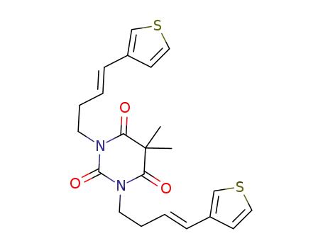 5,5-dimethyl-1,3-bis((E)-4-(thiophen-3-yl)but-3-enyl)pyrimidine-2,4,6(1H,3H,5H)-trione