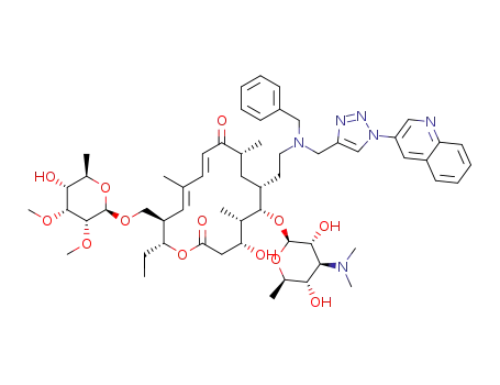 20-deoxy-20-{N-benzyl-N-[1-(3-quinolyl)-1H-1,2,3-triazol-4-yl]methylamino}-desmycosin
