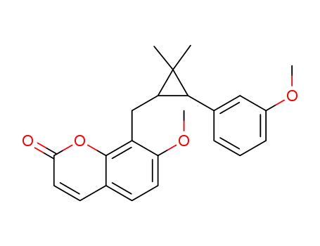 7-methoxy-8-((3-(3-methoxyphenyl)-2,2-dimethylcyclopropyl)methyl)-2H-chromen-2-one