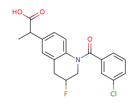 2-(1-(3-chlorobenzoyl)-3-fluoro-1,2,3,4-tetrahydroquinolin-6-yl)propanoic acid