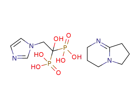 (2,3,4,6,7,8-hexahydropyrrolo[1,2-a]pyrimidin-1-ium) hydrogen (1-hydroxy-2-(1H-imidazol-1-yl)-1-phosphonoethyl)phosphonate
