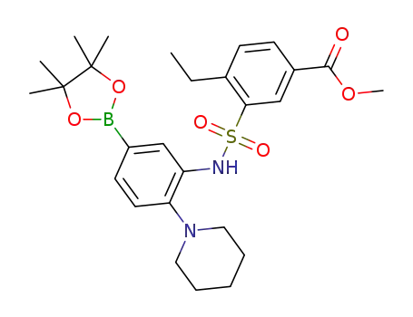 methyl 4-ethyl-3-(N-(2-(piperidin-1-yl)-5-(4,4,5,5-tetramethyl-1,3,2-dioxaborolan-2-yl)phenyl)sulfamoyl)benzoate