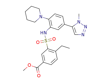 methyl 4-ethyl-3-(N-(5-(1-methyl-1,2,3-triazol-5-yl)-2-(piperidin-1-yl)phenyl)sulfamoyl)benzoate