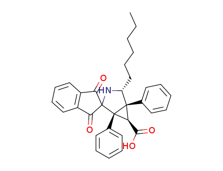 (±)-(1R,4R,5S,6R)-4-hexyl-1',3'-dioxo-1,5-diphenyl-1',3'-dihydro-3-azaspiro[bicyclo[3.1.0]hexane-2,2'-indene]-6-carboxylic acid