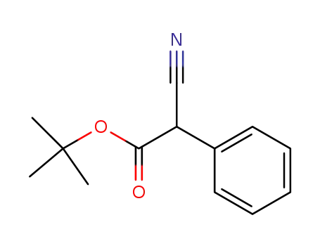 Molecular Structure of 115549-32-1 (Benzeneacetic acid, a-cyano-, 1,1-dimethylethyl ester)