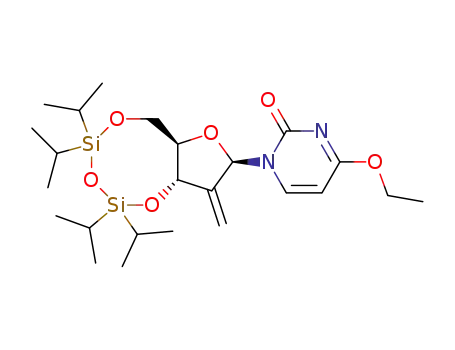 Molecular Structure of 113648-23-0 (Uridine,
2'-deoxy-4-O-ethyl-2'-methylene-3',5'-O-[1,1,3,3-tetrakis(1-methylethyl)-
1,3-disiloxanediyl]-)