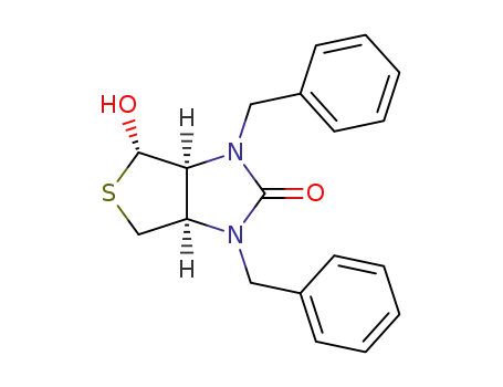 (+)-<3aS-(3α,4α,6aα)>-1,3-dibenzyl-3a,4,6,6a-tetrahydro-4-hydroxy-1H-thieno<3,4-d>imidazol-2(3H)-one