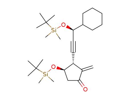 Cyclopentanone,
3-[(3S)-3-cyclohexyl-3-[[(1,1-dimethylethyl)dimethylsilyl]oxy]-1-propynyl]-
4-[[(1,1-dimethylethyl)dimethylsilyl]oxy]-2-methylene-, (3R,4R)-