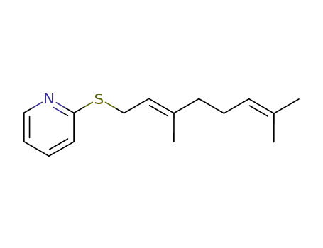 Molecular Structure of 82895-40-7 (Pyridine, 2-[(3,7-dimethyl-2,6-octadienyl)thio]-, (E)-)