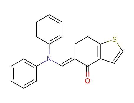 Molecular Structure of 84670-66-6 (Benzo[b]thiophen-4(5H)-one,
5-[(diphenylamino)methylene]-6,7-dihydro-, (E)-)