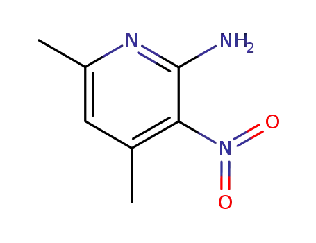 Molecular Structure of 22934-23-2 (4,6-DIMETHYL-3-NITRO-PYRIDIN-2-YLAMINE)