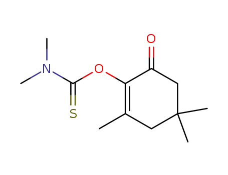 Molecular Structure of 112621-58-6 (Carbamothioic acid, dimethyl-,
O-(2,4,4-trimethyl-6-oxo-1-cyclohexen-1-yl) ester)