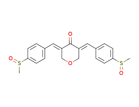 Molecular Structure of 62513-36-4 (4H-Pyran-4-one, tetrahydro-3,5-bis[[4-(methylsulfinyl)phenyl]methylene]-)