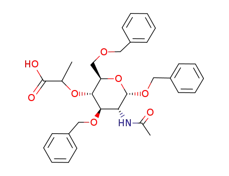 benzyl 2-acetamido-3,6-di-O-benzyl-4-O-(D-1-carboxyethyl)-2-deoxy-α-D-glucopyranoside