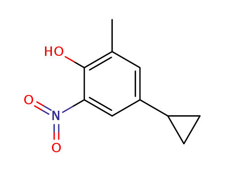 Molecular Structure of 81484-48-2 (Phenol, 4-cyclopropyl-2-methyl-6-nitro-)