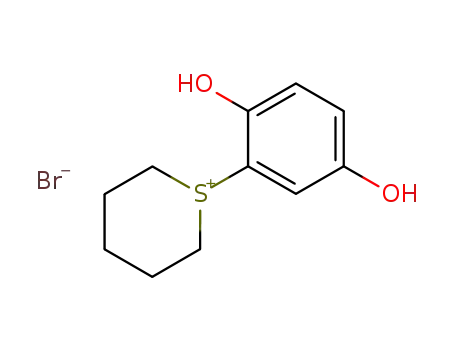 Molecular Structure of 89706-15-0 (2H-Thiopyranium, 1-(2,5-dihydroxyphenyl)tetrahydro-, bromide)