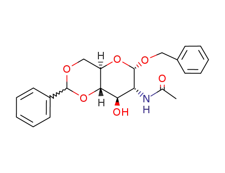 Molecular Structure of 13343-63-0 (BENZYL 2-ACETAMIDO-4,6-O-BENZYLIDENE-2-DEOXY-ALPHA-D-GLUCOPYRANOSIDE)