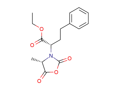 Molecular Structure of 84793-24-8 (Ethyl (S)-2-[(S)-4-methyl-2,5-dioxo-1,3-oxazolidin-3-yl]-4-phenylbutyrate)