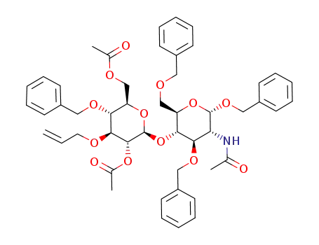 benzyl 2-acetamido-3,6-di-O-benzyl-2-deoxy-4-O-(2,6-di-O-acetyl-3-O-allyl-4-O-benzyl-β-D-glucopyranosyl)-α-D-glucopyranoside