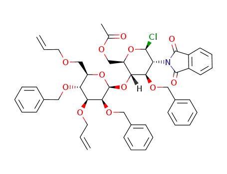 6-O-acetyl-3-O-benzyl-2-deoxy-4-O-(3,6-di-O-allyl-2,4-di-O-benzyl-β-D-mannopyranosyl)-2-phthalimido-β-D-glucopyranosyl chloride
