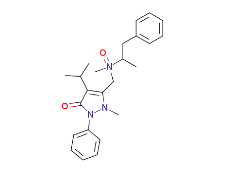 Molecular Structure of 88913-09-1 (5-{[hydroxy(2-methyl-1-phenylpropan-2-yl)amino]methyl}-1-methyl-2-phenyl-4-(propan-2-yl)-1,2-dihydro-3H-pyrazol-3-one)