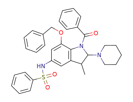 N-(1-Benzoyl-7-benzyloxy-3-methyl-2-piperidin-1-yl-2,3-dihydro-1H-indol-5-yl)-benzenesulfonamide