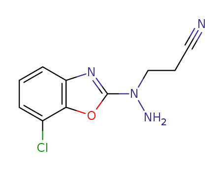 Molecular Structure of 86691-35-2 (Propanenitrile, 3-[1-(7-chloro-2-benzoxazolyl)hydrazino]-)