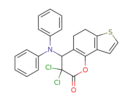 3,3-Dichloro-4-diphenylamino-3,4,5,6-tetrahydro-thieno[2,3-h]chromen-2-one