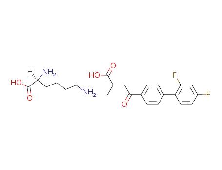 (+/-)-4-(2',4'-fifluorobiphenyl-4-yl)-2-methyl-4-oxobutanoic acid L-(+)-lysine salt