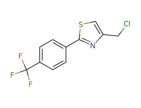 Molecular Structure of 135873-35-7 (4-(CHLOROMETHYL)-2-[4-(TRIFLUOROMETHYL)PHENYL]-1,3-THIAZOLE)