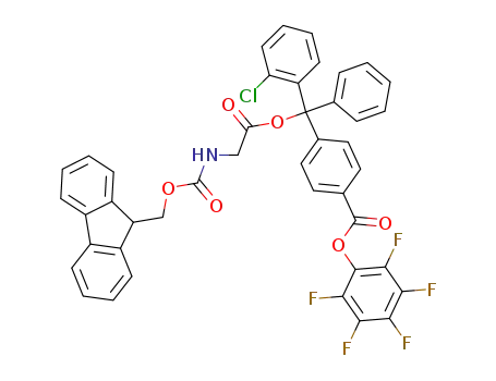 Nα-fluoren-9-ylmethoxycarbonylglycine-(2-chloro-4'-(carboxypentafluorophenoxy)triphenyl) methyl ester