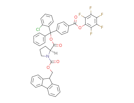 Nα-fluoren-9-ylmethoxycarbonylproline-(2-chloro-4'-(carboxypentafluorophenoxy)triphenyl) methyl ester