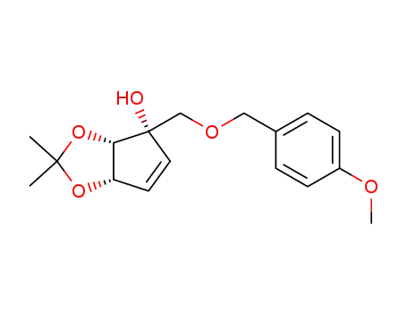 (+)-(1S,4S,5S)-4,5-dihydroxy-4,5-O-isopropylidene-1-(p-methoxybenzyloxy)methylcyclopent-2-en-1-ol