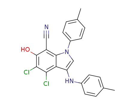 4,5-Dichloro-6-hydroxy-1-p-tolyl-3-p-tolylamino-1H-indole-7-carbonitrile