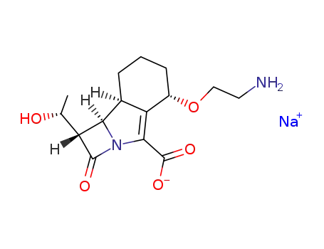 Sodium; (1S,5S,8aS,8bR)-5-(2-amino-ethoxy)-1-((R)-1-hydroxy-ethyl)-2-oxo-1,2,5,6,7,8,8a,8b-octahydro-azeto[2,1-a]isoindole-4-carboxylate