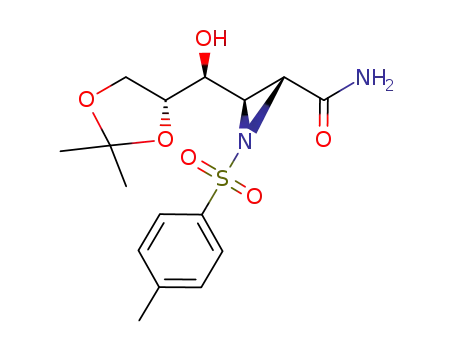 (2R,3R)-3-[(S)-((R)-2,2-Dimethyl-[1,3]dioxolan-4-yl)-hydroxy-methyl]-1-(toluene-4-sulfonyl)-aziridine-2-carboxylic acid amide