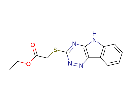 Acetic acid, (2H-1,2,4-triazino[5,6-b]indol-3-ylthio)-, ethyl ester