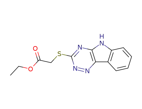 Molecular Structure of 189325-51-7 (Acetic acid, (2H-1,2,4-triazino[5,6-b]indol-3-ylthio)-, ethyl ester)