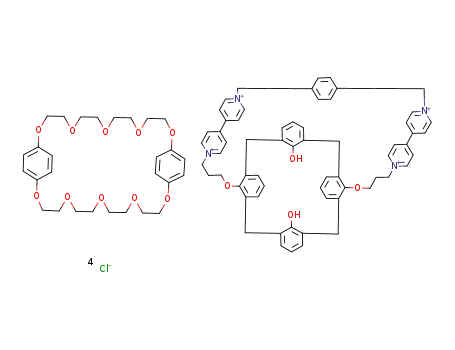 [25,27-dihydroxy-26,28-{3-[p-xylylbis[4-(4,4'-bipyridine-1'-yl)]propoxy]}calix[4]arene (cone) tetrachloride]-[1,4,7,10,17,20,23,26,28,32-decaoxa[13.13]paracyclophane][2]catenane