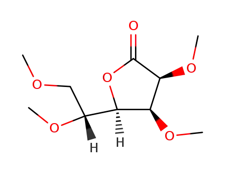 Molecular Structure of 20869-29-8 (2-O,3-O,5-O,6-O-Tetramethyl-D-mannonic acid γ-lactone)