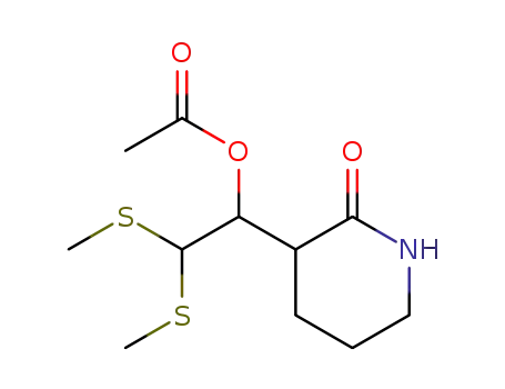acetic acid 2,2-bis(methylsulfanyl)-1-(2-oxopiperidin-3-yl)ethyl ester