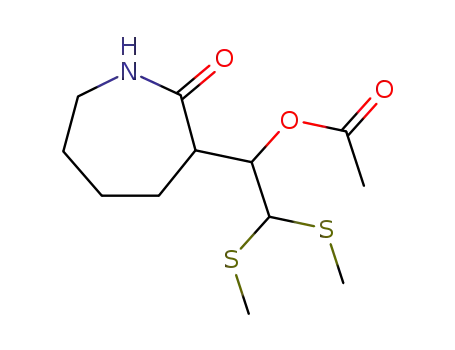 acetic acid 2,2-bis(methylsulfanyl)-1-(2-oxo-azepan-3-yl)ethyl ester