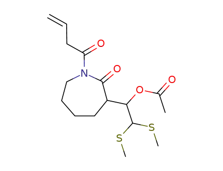 acetic acid 1-(1-but-3-enoyl-2-oxoazepan-3-yl)-2,2-bis(methylsulfanyl) ethyl ester
