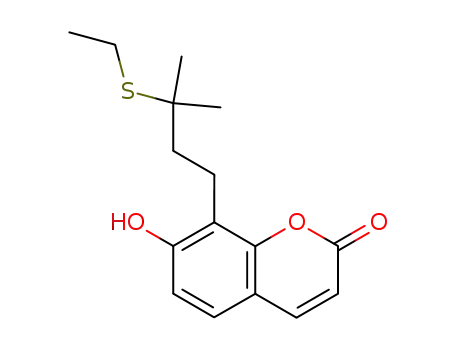 7-hydroxy-8-(3-methyl-3-thioethylbutyl)-coumarin