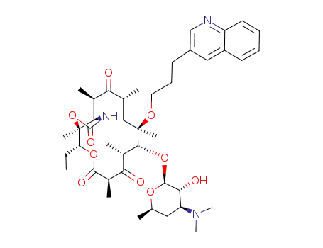(3aS,4R,7R,9R,10R,11R,13R,15R,15aR)-10-((2S,3R,4S,6R)-4-Dimethylamino-3-hydroxy-6-methyl-tetrahydro-pyran-2-yloxy)-4-ethyl-3a,7,9,11,13,15-hexamethyl-11-(3-quinolin-3-yl-propoxy)-octahydro-3,5-dioxa-1-aza-cyclopentacyclotetradecene-2,6,8,14-tetraone