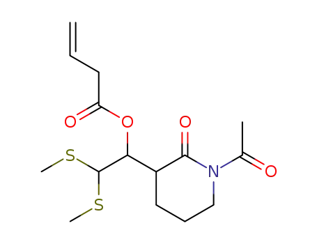acetic acid 1-(1-but-3-enoyl-2-oxo-piperidin-3-yl)-2,2-bis(methylsulfanyl)ethyl ester