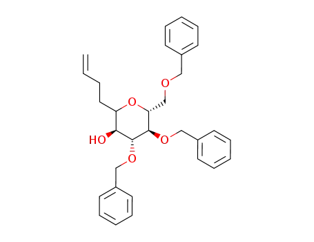(3S,4R,5R,6R)-4,5-Bis-benzyloxy-6-benzyloxymethyl-2-but-3-enyl-tetrahydro-pyran-3-ol