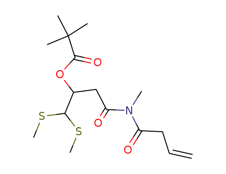 2,2-dimethylpropionic acid 1-(bis(methylsulfanyl)methyl)-3-(but-3-enoylmethylamino)-3-oxopropyl ester