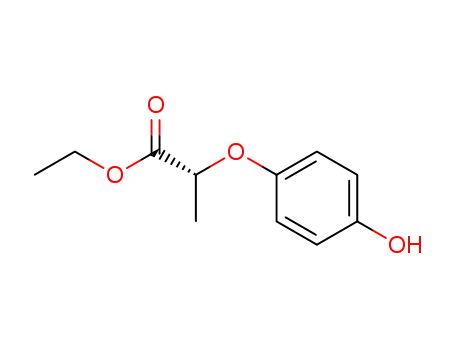 Molecular Structure of 71301-98-9 (Ethyl (R)-(+)-2-(4-hydroxyphenoxy)propionate)